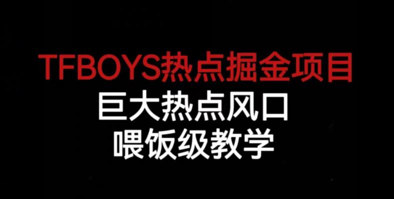 TFBOYS热点掘金项目，巨大热点风口，喂饭级教学-小北视界