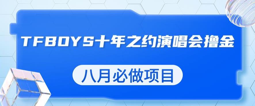 最新蓝海项目，靠最近非常火的TFBOYS十年之约演唱会流量掘金，八月必做的项目【揭秘】-小北视界