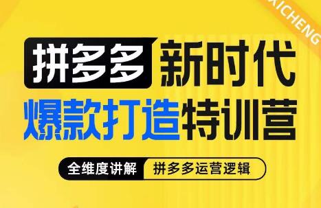 玺承·拼多多新时代爆款打造特训营，全维度讲解拼多多运营逻辑-小北视界