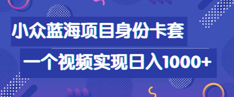 小众蓝海项目，身份卡套自带流量，一个视频实现日入1000+-小北视界