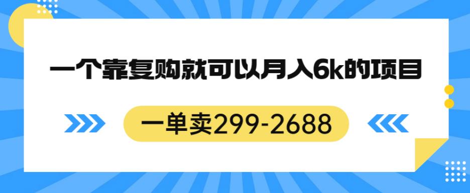 一单卖299-2688，一个靠复购就可以月入6k的暴利项目【揭秘】-小北视界