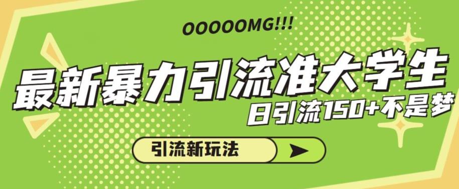 最新暴力引流准大学生，日引流150+不是梦，引流新玩法【揭秘】-小北视界