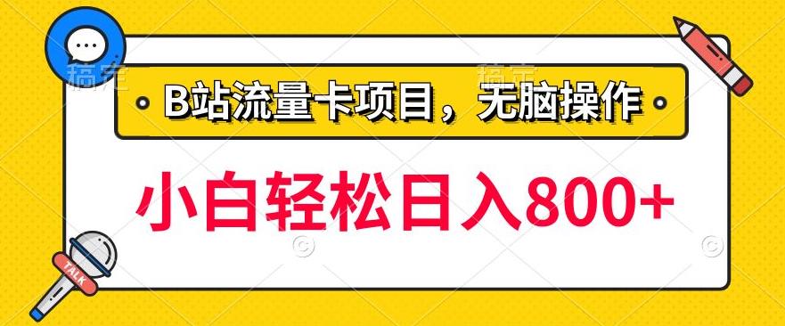 b站无脑操作流量卡，一单利润100-200+，轻松日入800+，可批量-小北视界