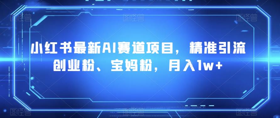 小红书最新AI赛道项目，精准引流创业粉、宝妈粉，月入1w+-小北视界