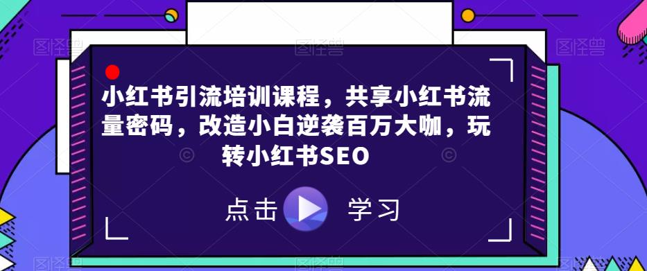 小红书引流培训课程，共享小红书流量密码，改造小白逆袭百万大咖，玩转小红书SEO-小北视界