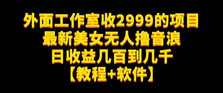 外面工作室收2999的项目最新美女无人撸音浪日收益几百到几千【教程+软件】（仅揭秘）-小北视界