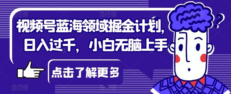 视频号蓝海领域掘金计划，日入过千，小白无脑上手【揭秘】-小北视界