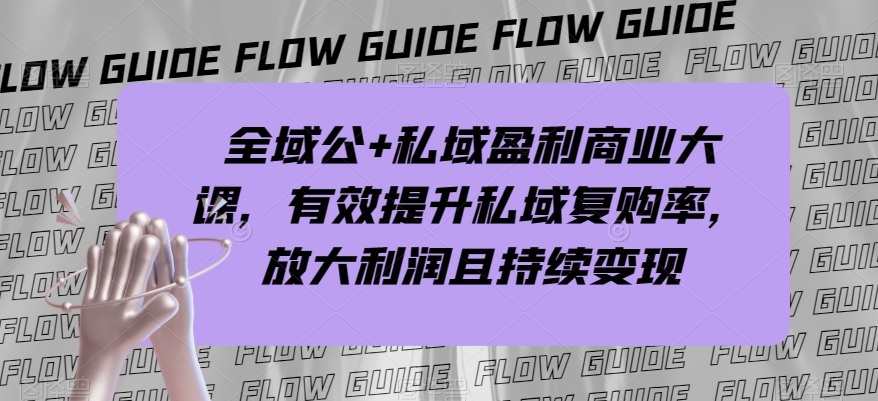 全域公+私域盈利商业大课，有效提升私域复购率，放大利润且持续变现-小北视界