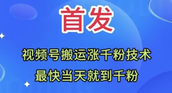 全网首发：视频号无脑搬运涨千粉技术，最快当天到千粉【揭秘】-小北视界