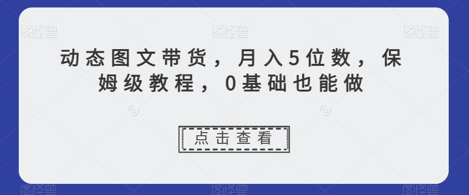 动态图文带货，月入5位数，保姆级教程，0基础也能做【揭秘】-小北视界