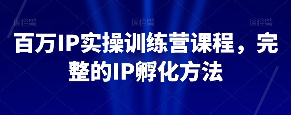 百万IP实操训练营课程，完整的IP孵化方法-小北视界