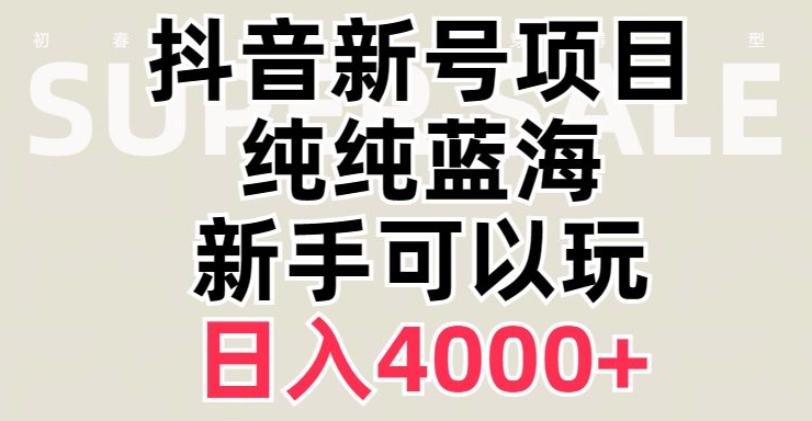 抖音蓝海赛道，必须是新账号，日入4000+【揭秘】-小北视界