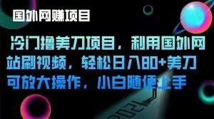 冷门撸美刀项目，利用国外网站刷视频，轻松日入80+美刀，可放大操作，小白随便上手-小北视界