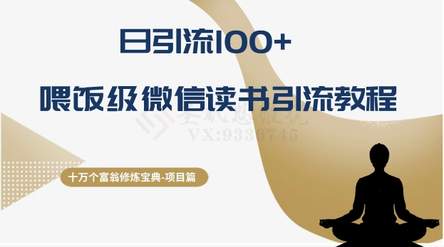 十万个富翁修炼宝典之10.日引流100+，喂饭级微信读书引流教程-小北视界