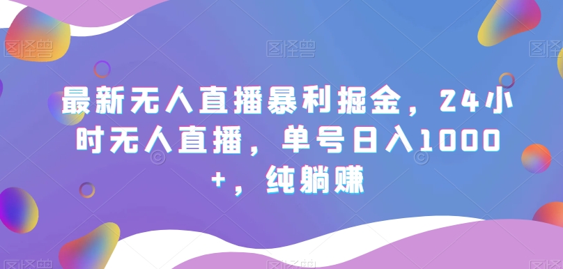 最新无人直播暴利掘金，24小时无人直播，单号日入1000+，纯躺赚-小北视界