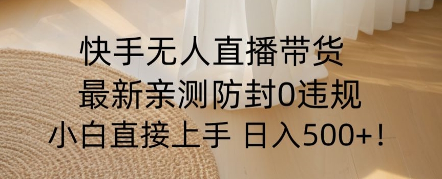 快手无人直播带货从0-1落地教学，最新防封0粉开播，小白可上手日入500+【揭秘】-小北视界