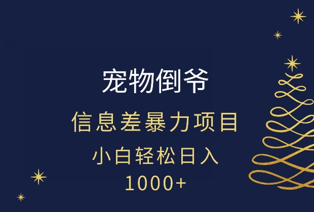 宠物倒爷，暴利的信息差项目，足不出户就有客户，年轻人都喜欢宠物！-小北视界