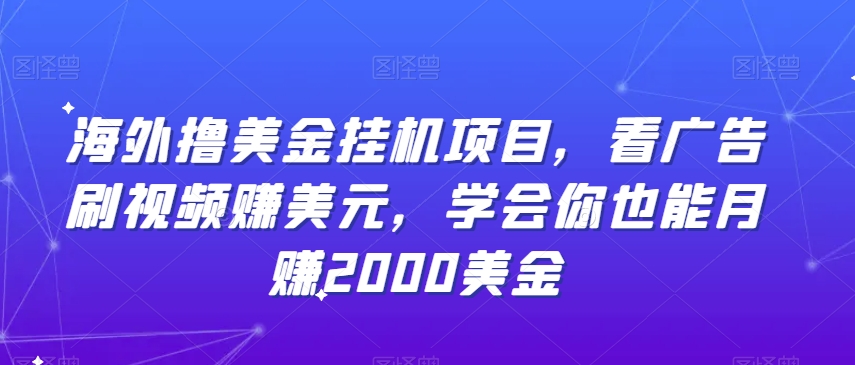 海外撸美金挂机项目，看广告刷视频赚美元，学会你也能月赚2000美金-小北视界