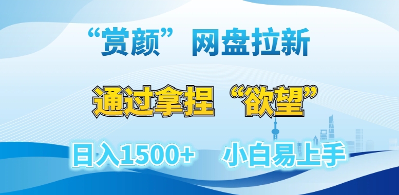 “赏颜”网盘拉新赛道，通过拿捏“欲望”日入1500+，小白易上手【揭秘】-小北视界