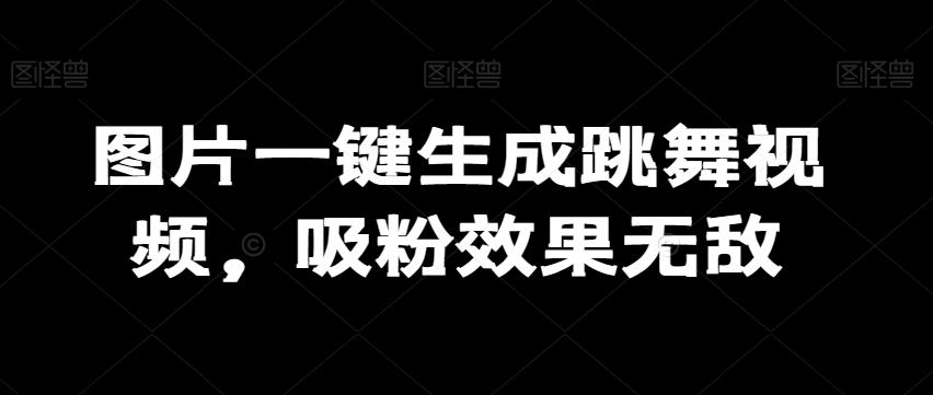 图片一键生成跳舞视频，吸粉效果无敌-小北视界