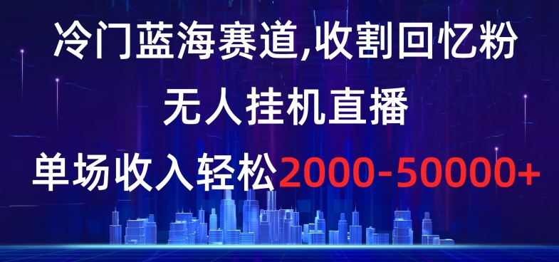 冷门蓝海赛道，收割回忆粉，无人挂机直播，单场收入轻松2000-5w+【揭秘】-小北视界