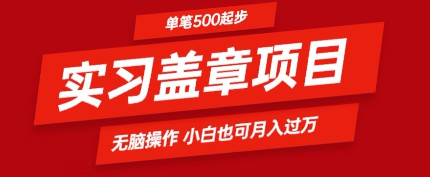 实习代盖章项目一单500起普通人可落地项目小白也可轻易上手-小北视界