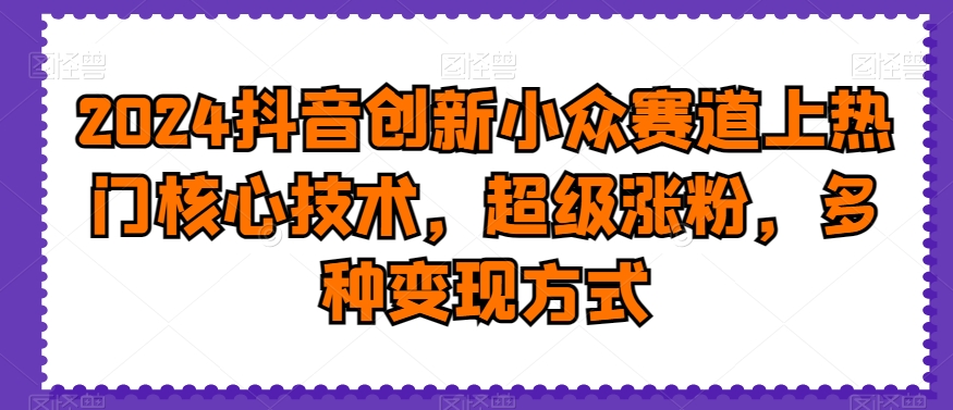 2024抖音创新小众赛道上热门核心技术，超级涨粉，多种变现方式【揭秘】-小北视界