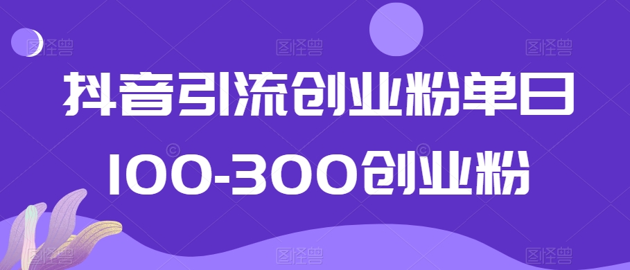 抖音引流创业粉单日100-300创业粉【揭秘】-小北视界