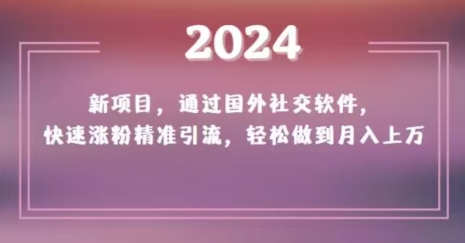 2024新项目，通过国外社交软件，快速涨粉精准引流，轻松做到月入上万【揭秘】-小北视界