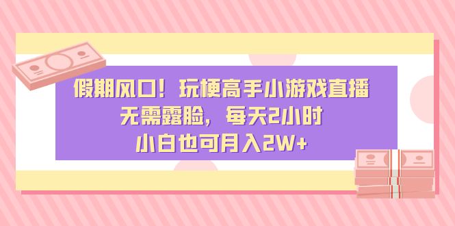 假期风口！玩梗高手小游戏直播，无需露脸，每天2小时，小白也可月入2W+-小北视界