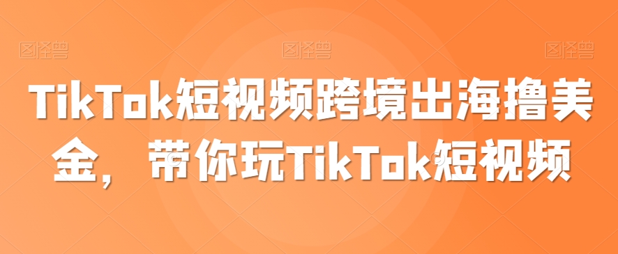 TikTok短视频跨境出海撸美金，带你玩TikTok短视频-小北视界