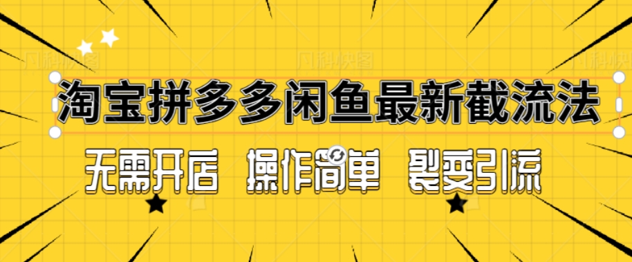 拼多多淘宝闲鱼最新引流方法，无需开店长久精准引流100+-小北视界