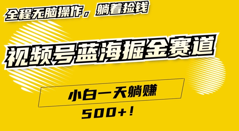 视频号蓝海小众赛道，小白一天躺赚500+，全程无脑操作，保姆式教学-小北视界