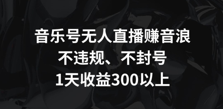 音乐号无人直播赚音浪，不违规、不封号，1天收益300+【揭秘】-小北视界