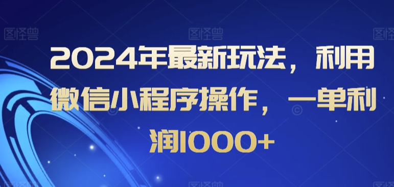 2024年最新玩法，利用微信小程序操作，一单利润1000+-小北视界