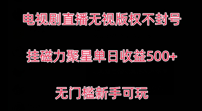 电视剧直播无视版权不封号，挂磁力聚星单日收益500+,无门槛新手可玩-小北视界