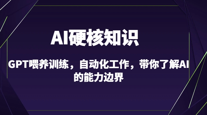 AI硬核知识-GPT喂养训练，自动化工作，带你了解AI的能力边界（10节课）-小北视界