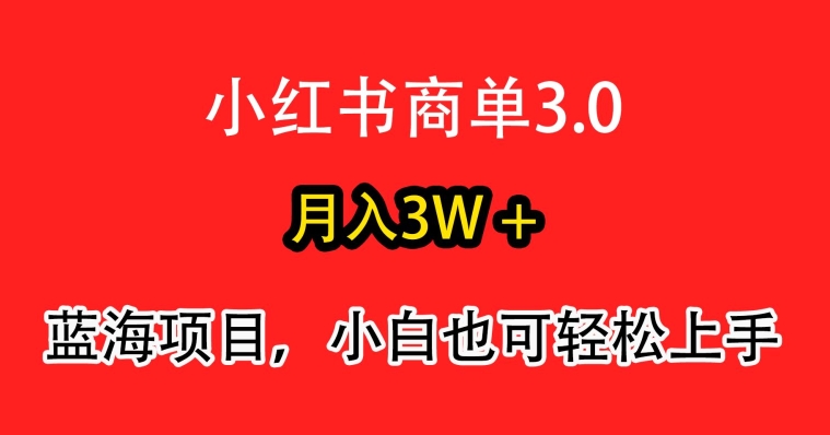 小红书商单3.0，月入3w+，蓝海项目，小白轻松上手-小北视界