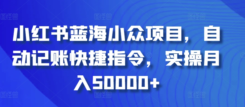 小红书蓝海小众项目，自动记账快捷指令，实操月入50000+【揭秘】-小北视界