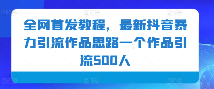 全网首发教程，最新抖音暴力引流作品思路一个作品引流500人-小北视界