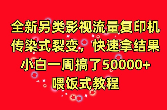 全新另类影视流量复印机，传染式裂变，快速拿结果，小白一周搞了50000+，喂饭式教程【揭秘】-小北视界