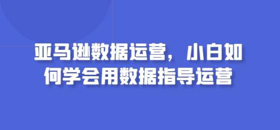 亚马逊数据运营，小白如何学会用数据指导运营-小北视界