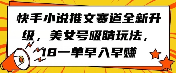 快手小说推文赛道全新升级，美女号吸睛玩法，18一单早入早赚-小北视界