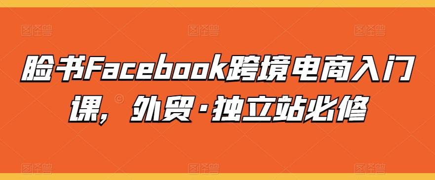 脸书Facebook跨境电商入门课，外贸·独立站必修-小北视界