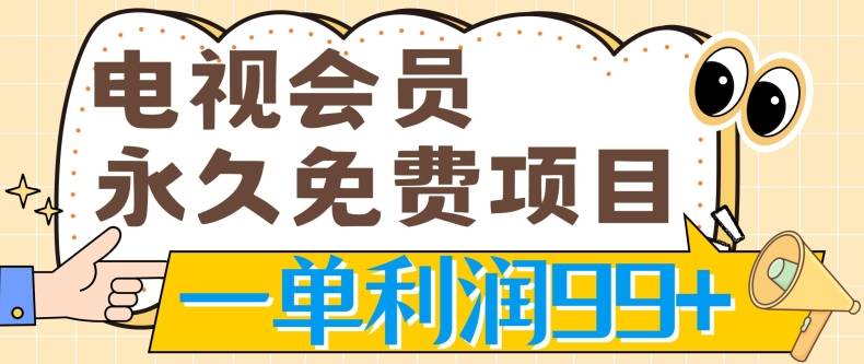 电视会员永久免费项目，刚需产品，动动手指无脑操作，一单利润99+-小北视界