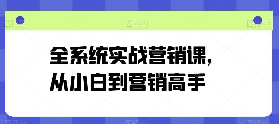 全系统实战营销课，从小白到营销高手-小北视界