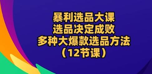 暴利选品大课：选品决定成败，教你多种大爆款选品方法(12节课)-小北视界