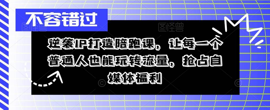 逆袭IP打造陪跑课，让每一个普通人也能玩转流量，抢占自媒体福利-小北视界