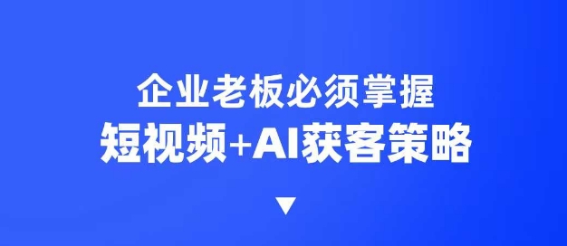 企业短视频AI获客霸屏流量课，6步短视频+AI突围法，3大霸屏抢客策略-小北视界